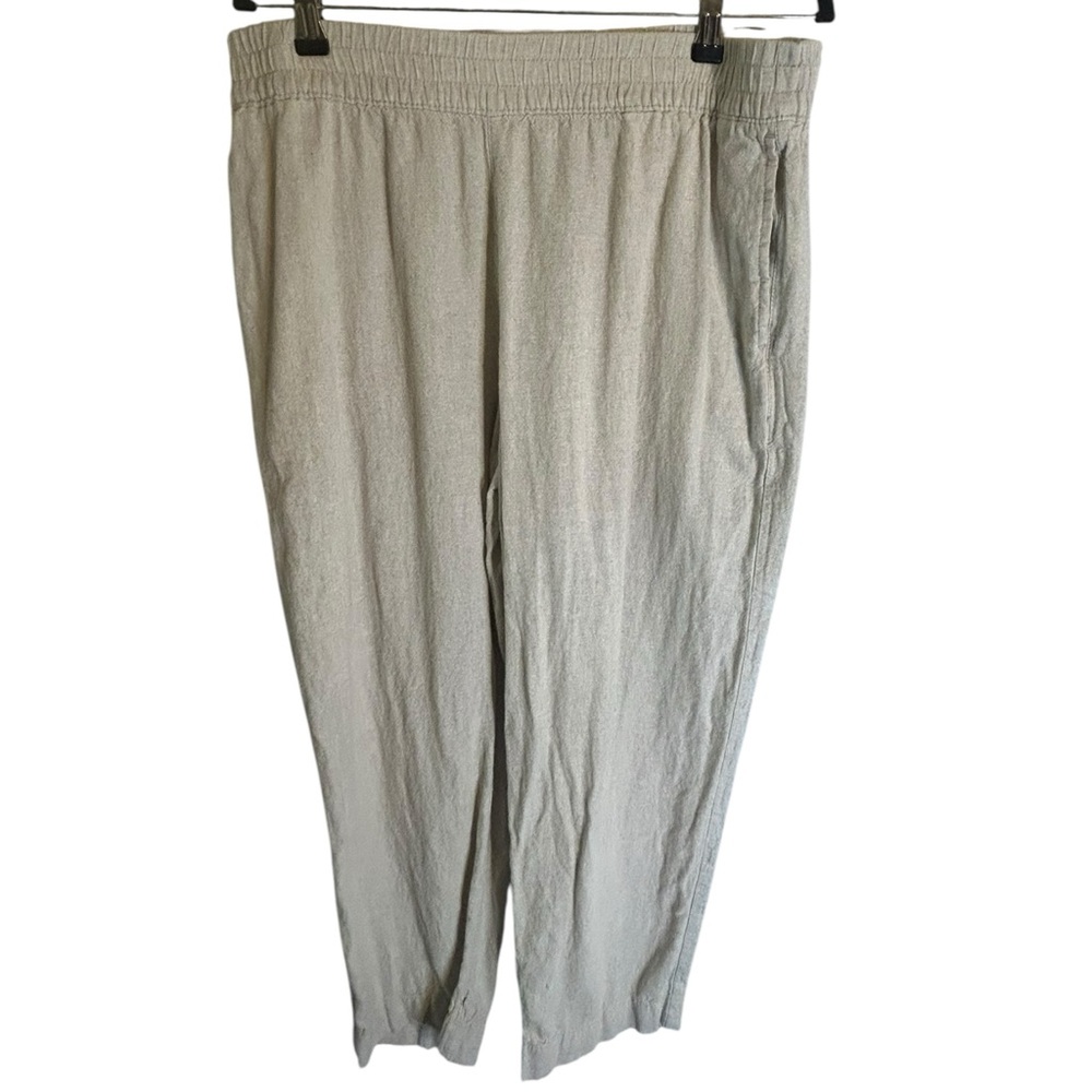 Old Navy Women's Large Cream Linen Viscose Blend Pull on pants elastic waist